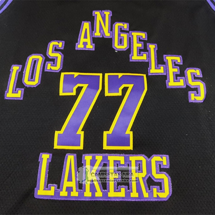 Camiseta Los Angeles Lakers Luka Doncic NO 77 Ciudad 2024-25 Negro